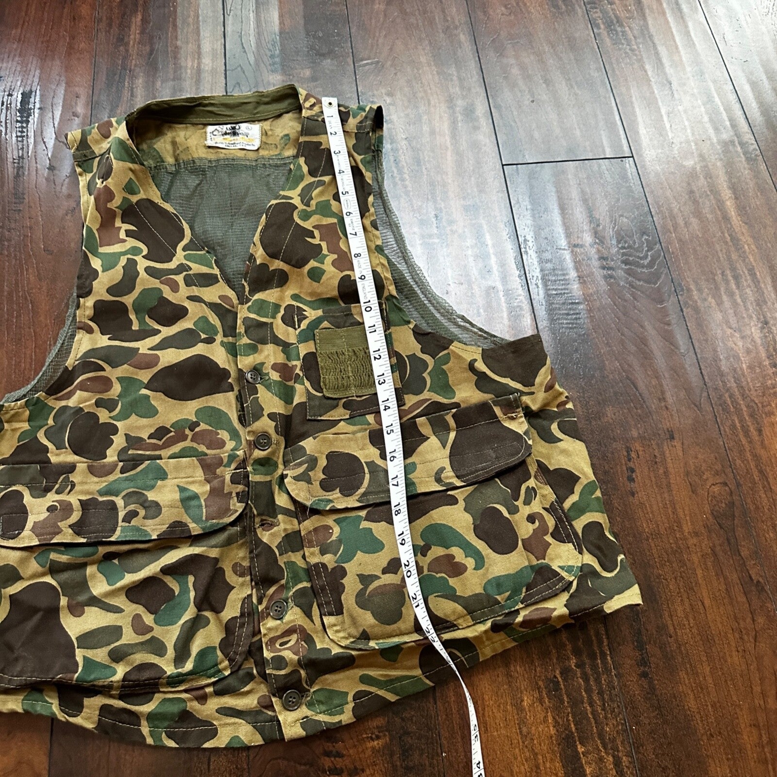 VTG Black Sheep Vest L Camouflage Japan Tan Hunting Game Pocket Frogskin