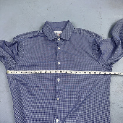 Mizzen Main Spinnaker Collection Shirt Mens L Trim Fit Navy Gingham Performance