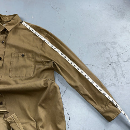 Calvin Klein VTG 90s Jacket Shirt Womens Large Button Trench Military USA Long