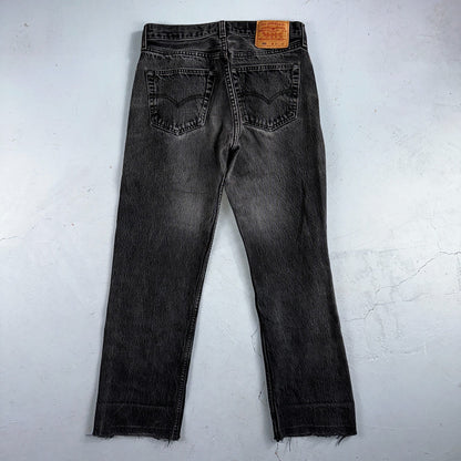 Levis 501 Vintage 90s USA XX Straight Leg Jeans Black Light Wash 32x36 Act 30x27