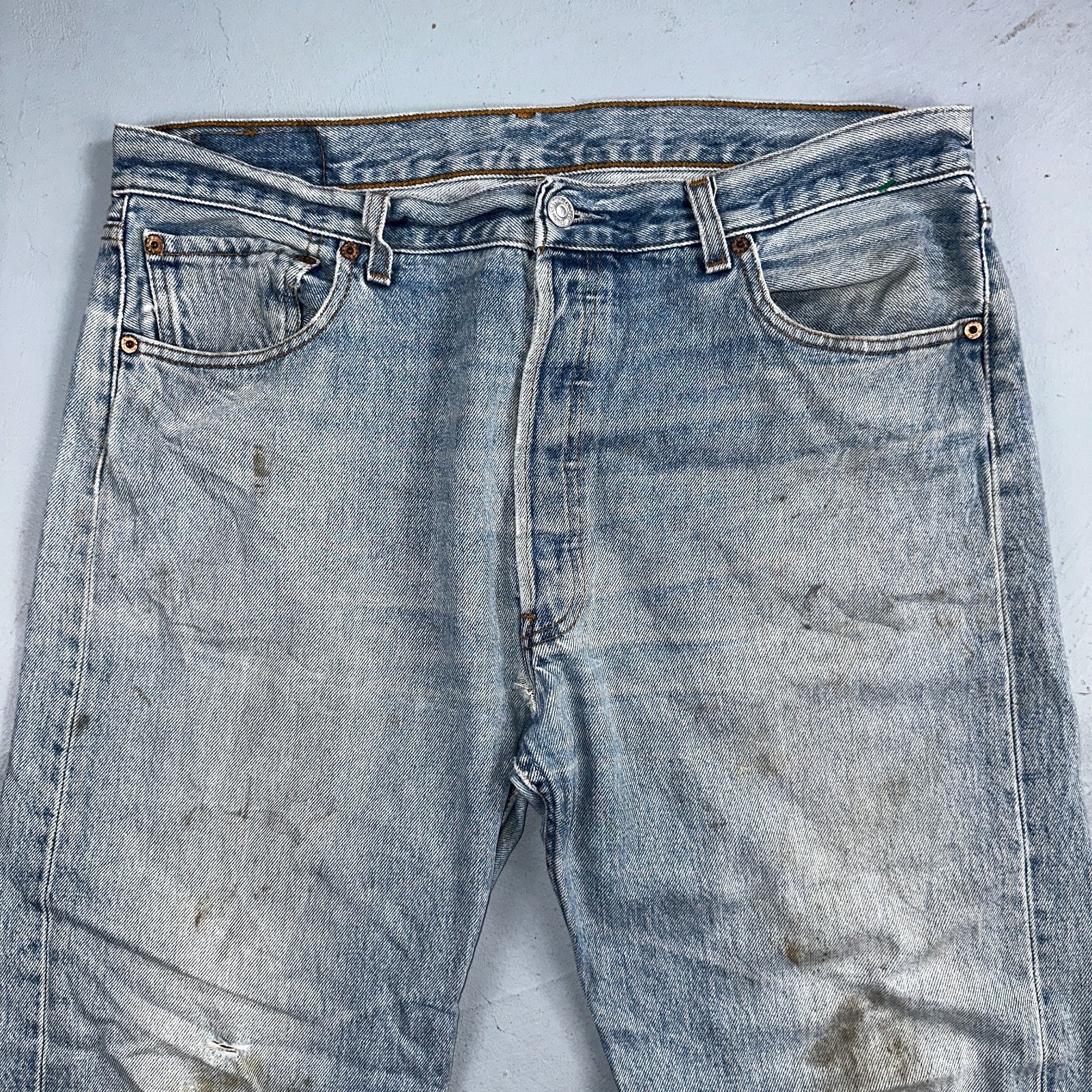 Levis 501 Vintage 90s Mex XX Straight Leg Jeans Blue Light Wash 36x30 Act 35x25