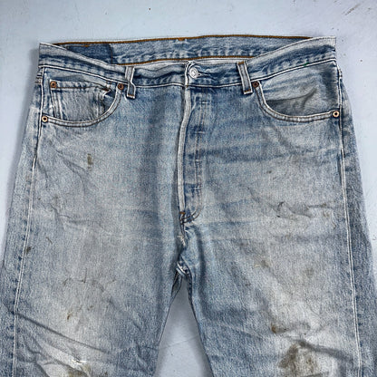 Levis 501 Vintage 90s Mex XX Straight Leg Jeans Blue Light Wash 36x30 Act 35x25