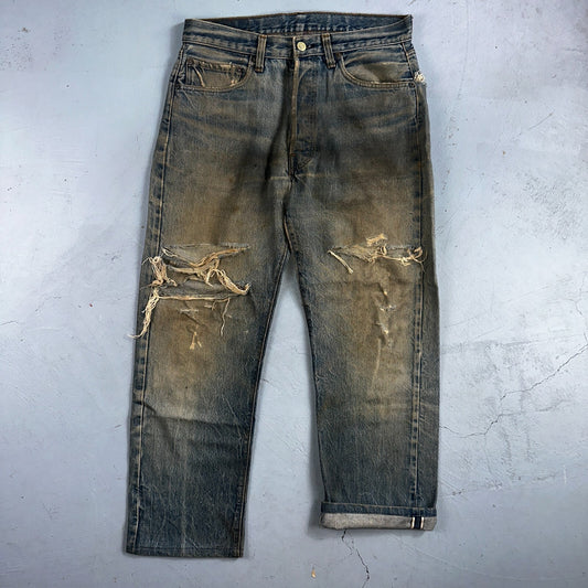 Levis 501 Vintage 80s Redline Selvedge USA XX Jeans Med Wash 34x38 Act 31x27
