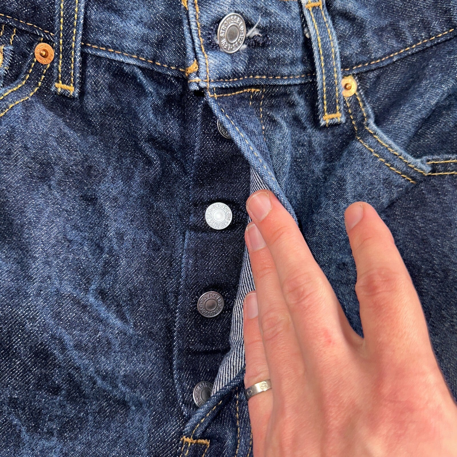 Levis 501 Y2K XX Straight Leg Jeans Blue VTG Dark Wash 34x32 Act 30x28