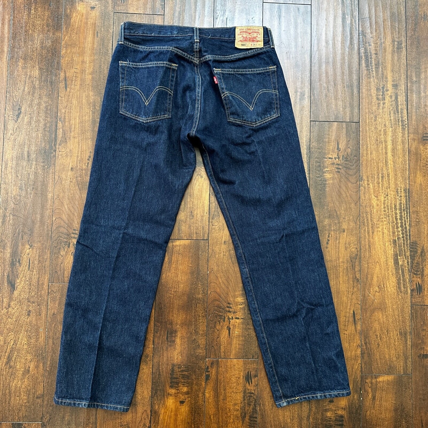 Levis 501 Vintage Y2K Straight Leg XX 2000s Jeans 34x32 Dark Wash Act 33x31