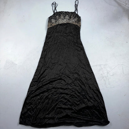 VTG Hydons 1970s Lingerie Slip Dress Sleepwear Full Sweep Nightgown Lace USA