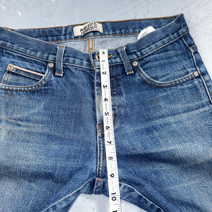 Naked & Famous Jeans Mens 30x36 Blue Dirty Fade Selvedge Denim Skinny Guy
