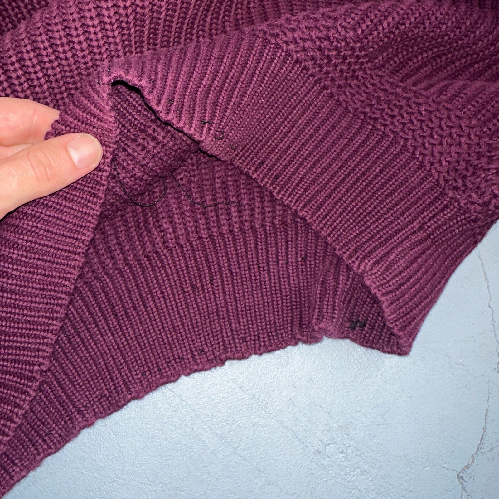 Eddie Bauer VTG 80s Sweater Mens Large Maroon Knit Henley Pullover Outdoor