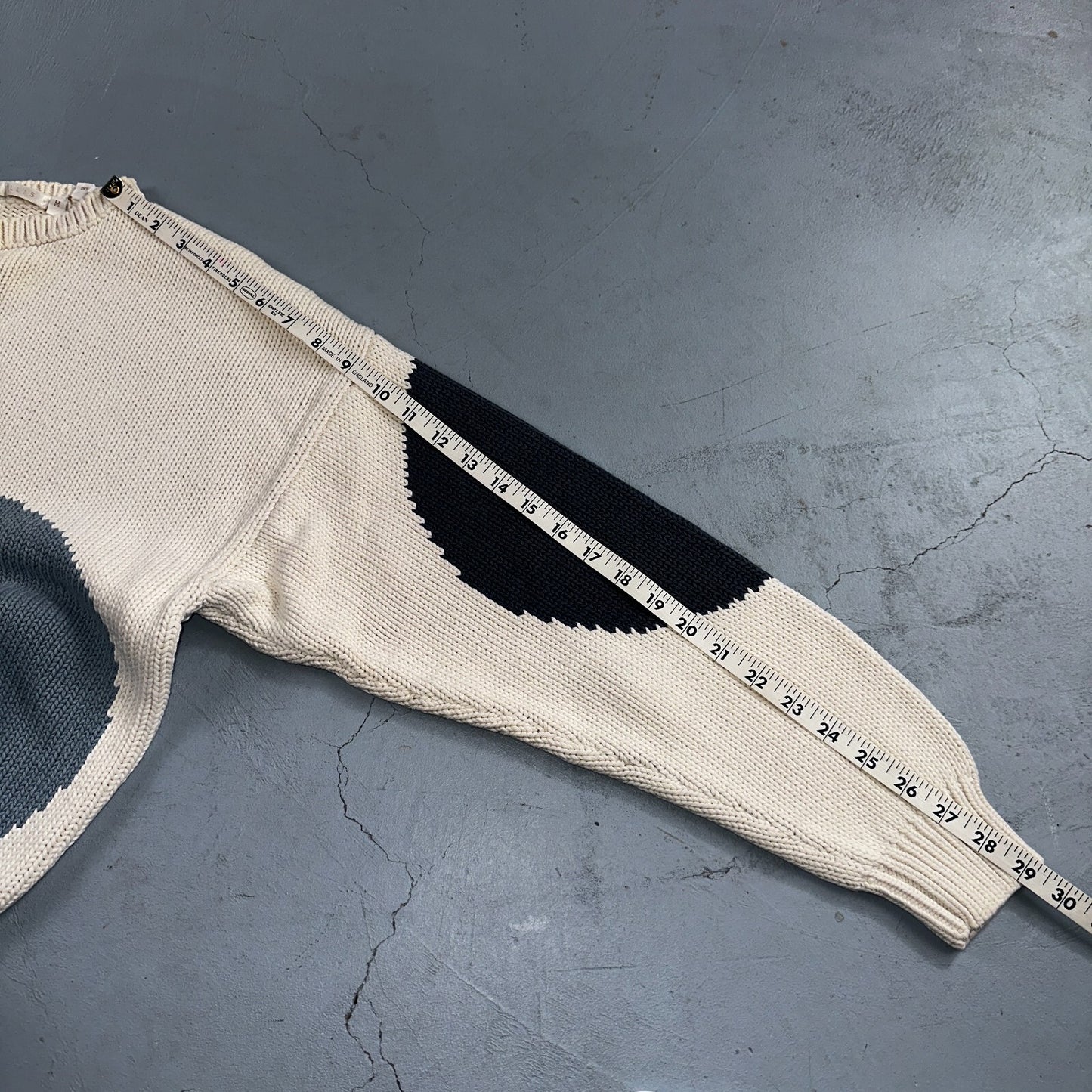 Perry Ellis VTG Atomic Pullover Sweater Womens M Multicolor Abstract Ski Cotton