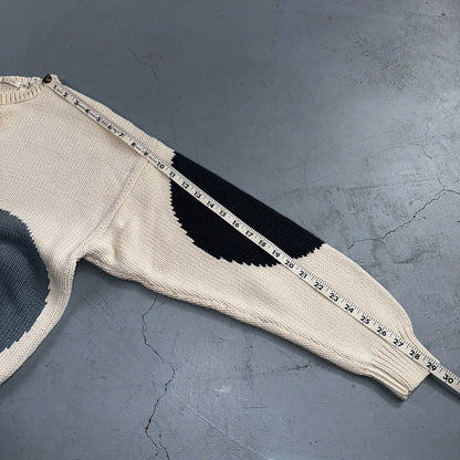 Perry Ellis VTG Atomic Pullover Sweater Womens M Multicolor Abstract Ski Cotton