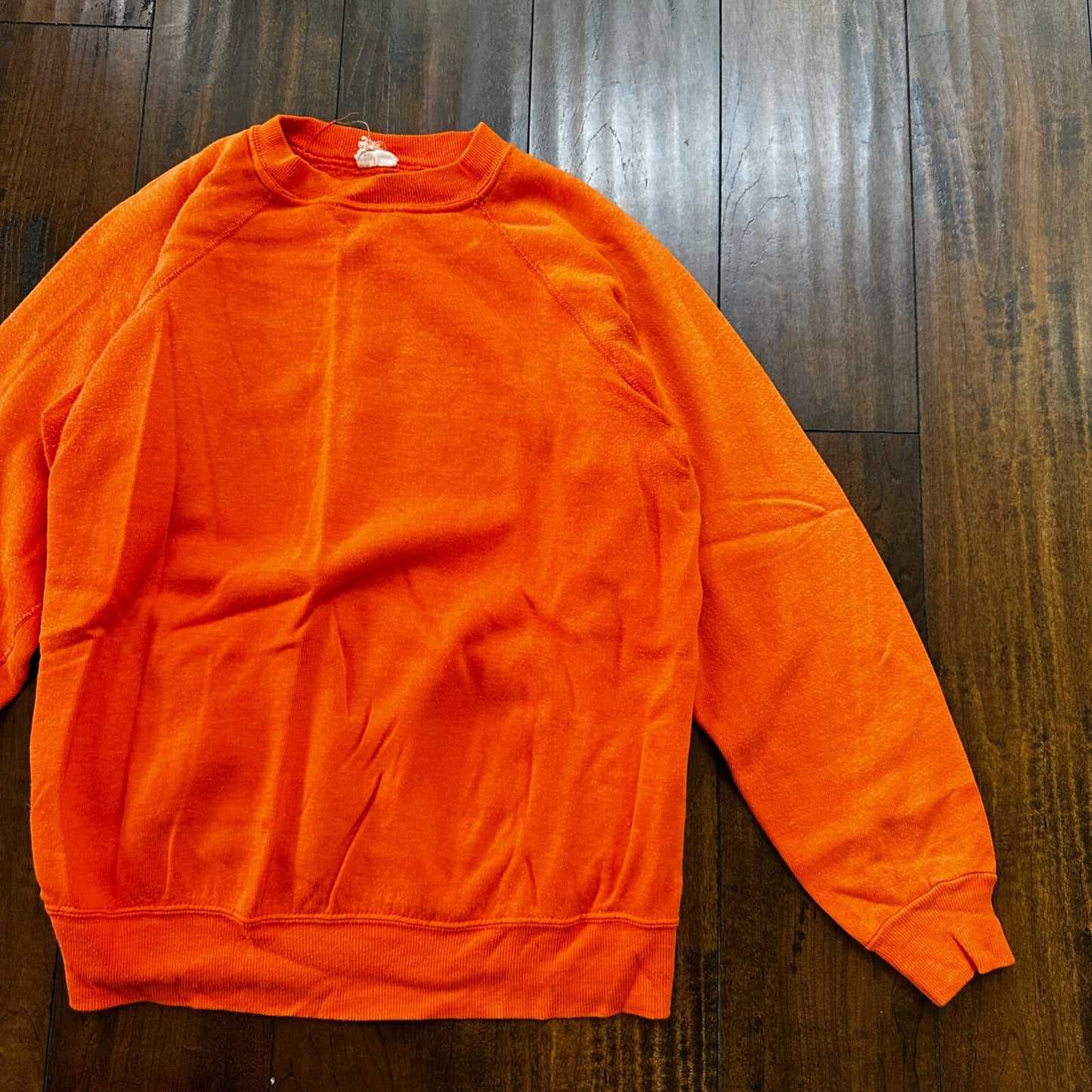 VTG 1960s Rockabilly Sweatshirt Sweater 60s 70s Blank Basic Afterhood USA Orange