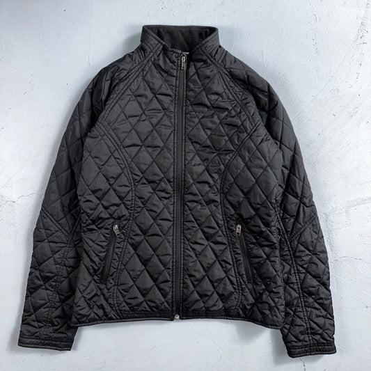 Nike Jacket VTG Womens M Black Quilted Full Zip Mock Neck Pockets Y2K 2000s
