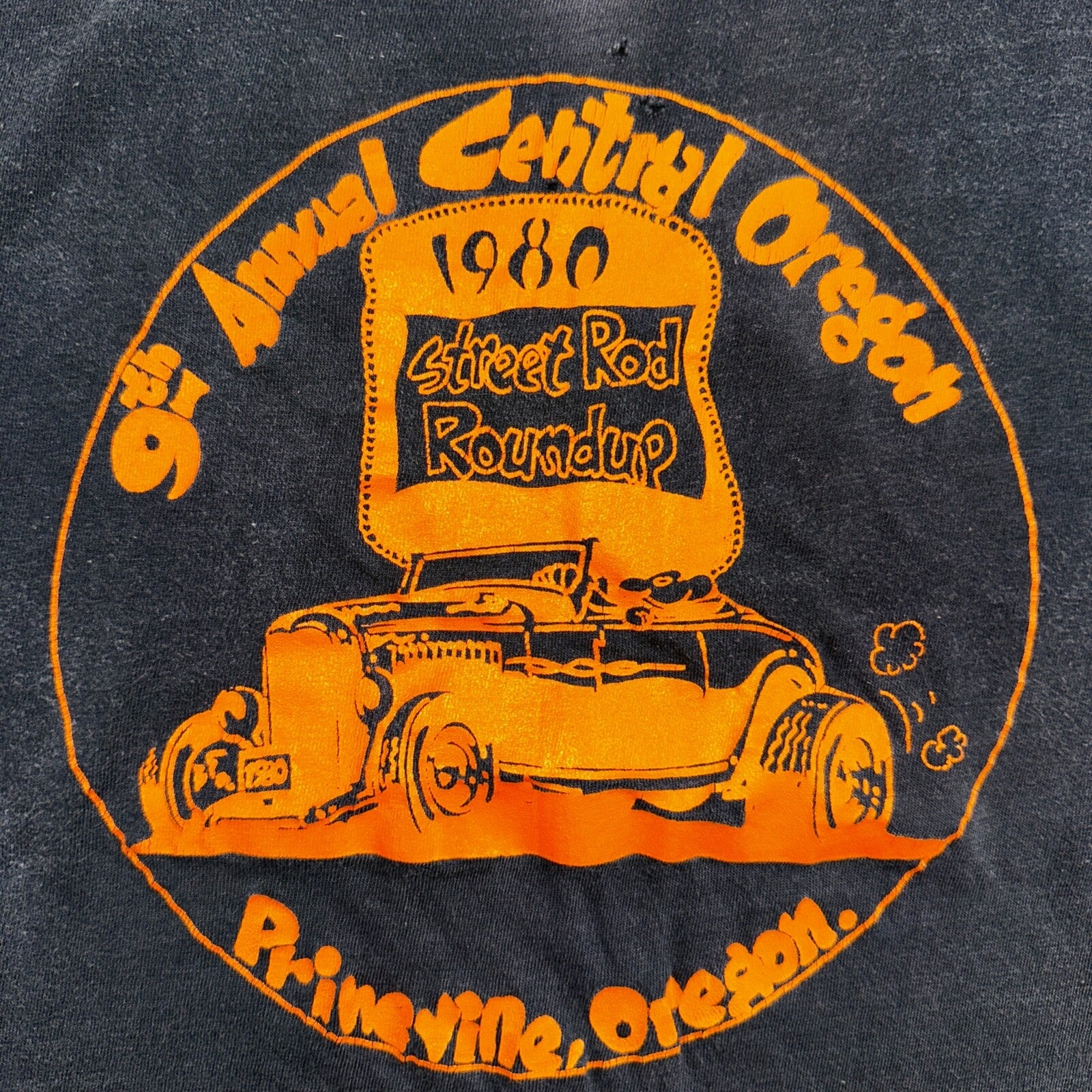 Street Rod Faded Thrashed VTG T Shirt Central Oregon Prineville Cars Racing 80s