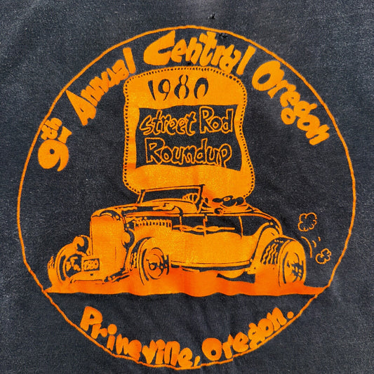 Street Rod Faded Thrashed VTG T Shirt Central Oregon Prineville Cars Racing 80s