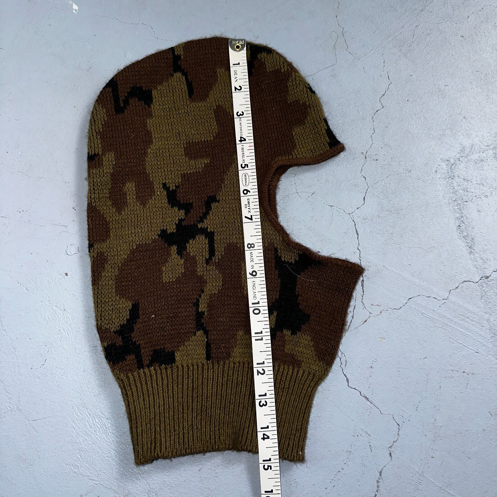 VTG 70s USA Knit Ski Mask Men Balaclava Duck Camo Hunting Forest Fishing