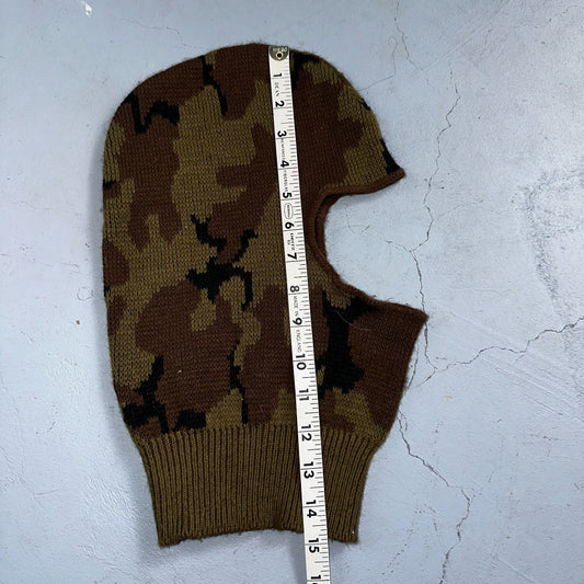 VTG 70s USA Knit Ski Mask Men Balaclava Duck Camo Hunting Forest Fishing