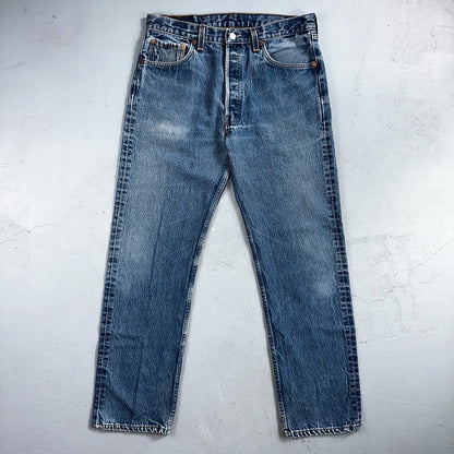 Levis 501 Vintage 90s USA XX Straight Leg Jeans Blue Med Wash 35x34 Act 32x30