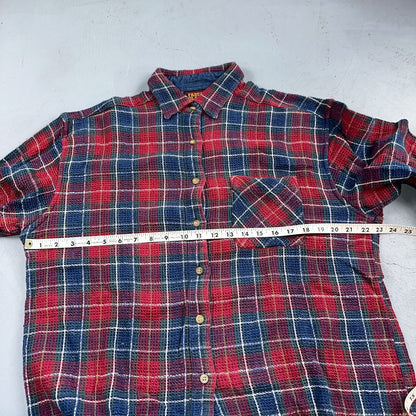 VTG 90s Faded Glory Womens Size L Plaid Long Sleeve Button Up Collar Shirt 1990s