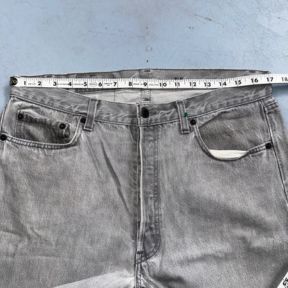 Levis 501 Vintage 90s USA XX Straight Leg Jeans 35x36 Gray Light Wash Act 34x34