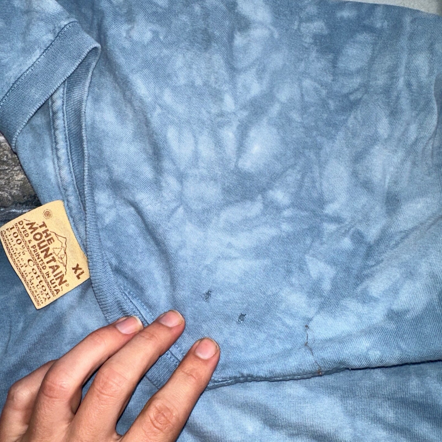 The Mountain Tye Dye Y2K VTG T Shirt Eagle Blue Watch Tower Ocean Beach House