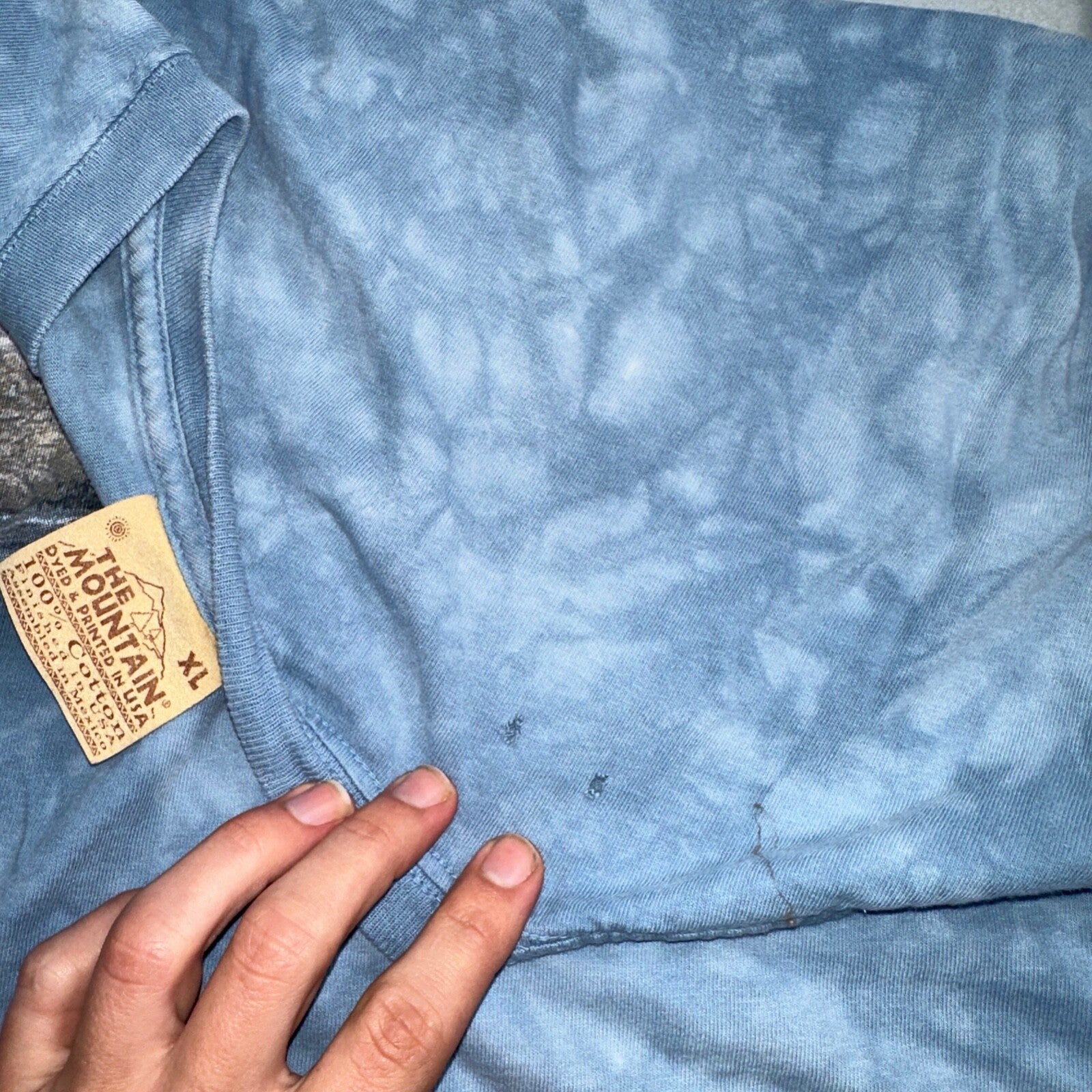 The Mountain Tye Dye Y2K VTG T Shirt Eagle Blue Watch Tower Ocean Beach House