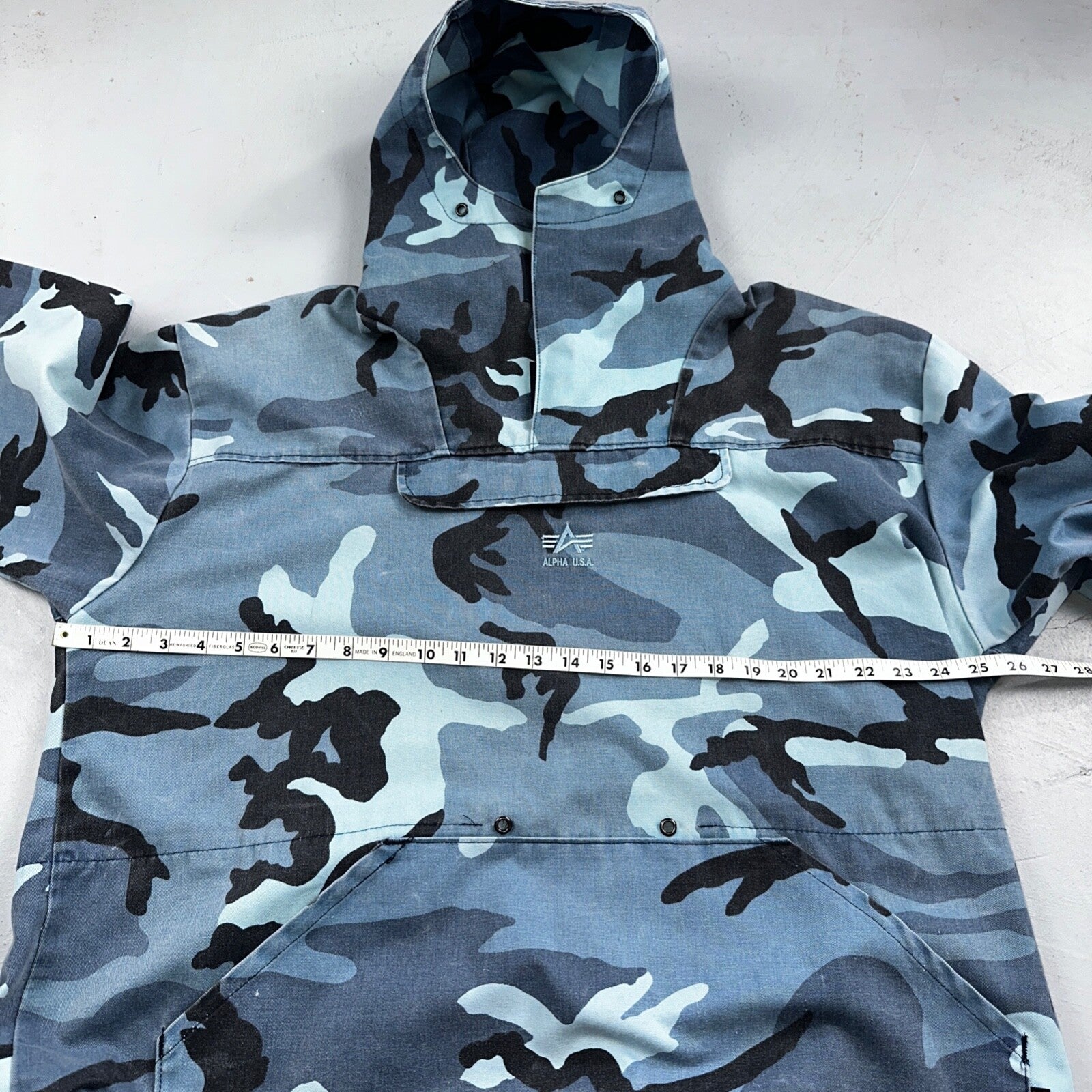 Military Snow Camo Winter Hooded Anorak Jacket Mens L Stock Alpha Industries