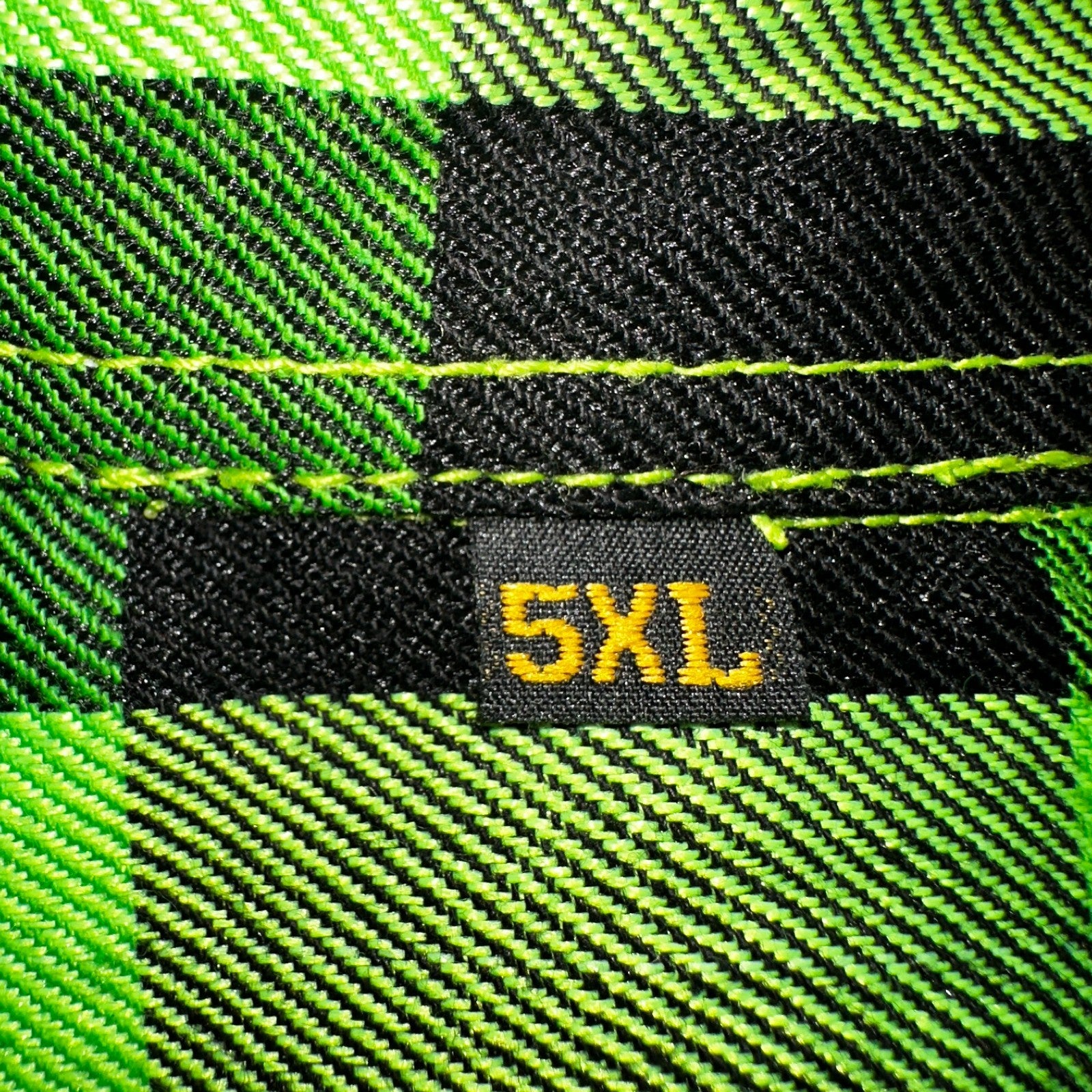 Demons Behind Me Men's Long Sleeve Button-Up Flannel Shirt Green/Black Size 5XL