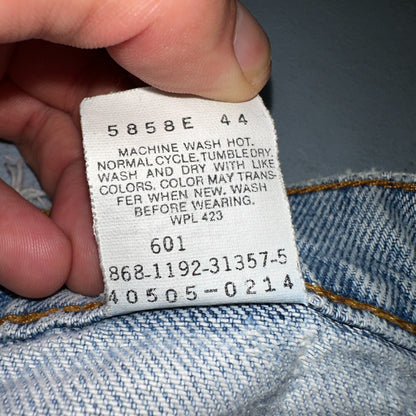 Levis 505 Vintage 90s Orange Tab Jeans 36x32 Thrashed Light Wash 501 Act 33x31