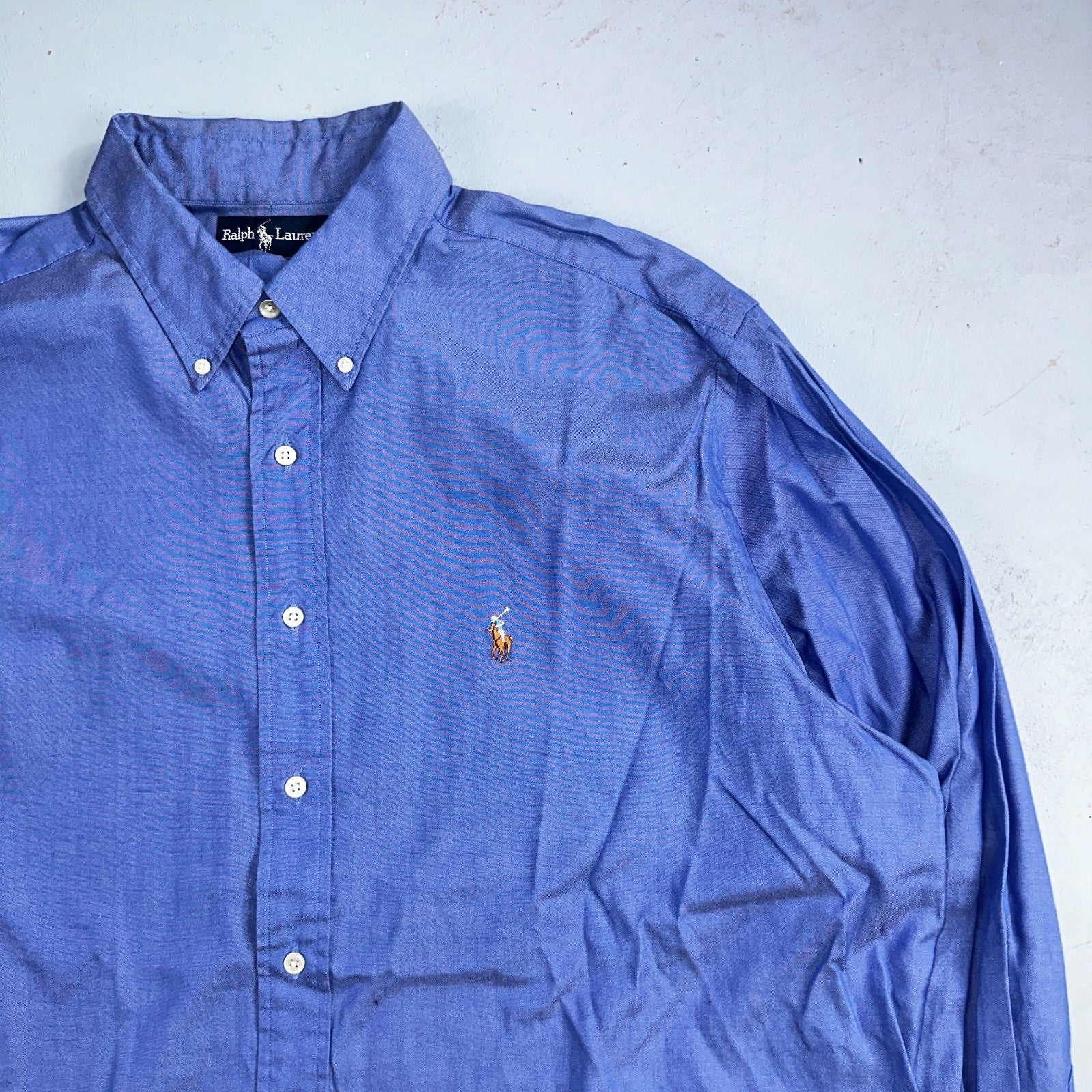 Ralph Lauren Shirt Mens 17.5 Long Sleeve Button Up Pony Yarmouth Cotton