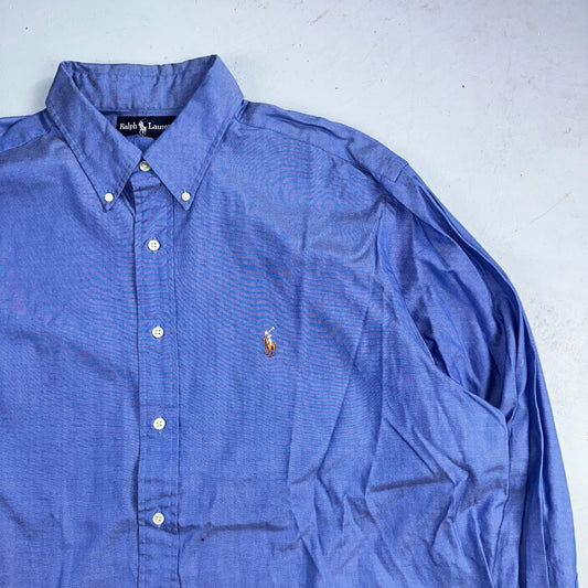 Ralph Lauren Shirt Mens 17.5 Long Sleeve Button Up Pony Yarmouth Cotton