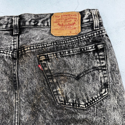 Levis 501 Vintage 80s USA XX Straight Leg Jeans Gray Acid Wash 36x30 Act 34x29