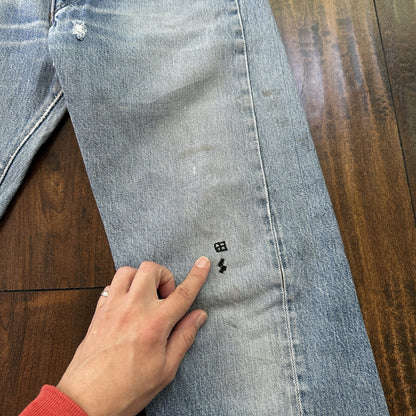Levis Vintage 80s Redline Selvedge USA 501 XX Jeans 66 70s Light 30x33 Act 28x28