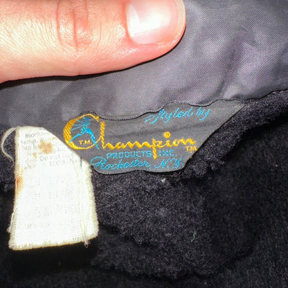 Champion Rare Vintage 70s Button Up Black Coach Windbreaker Lined Dallas Booster