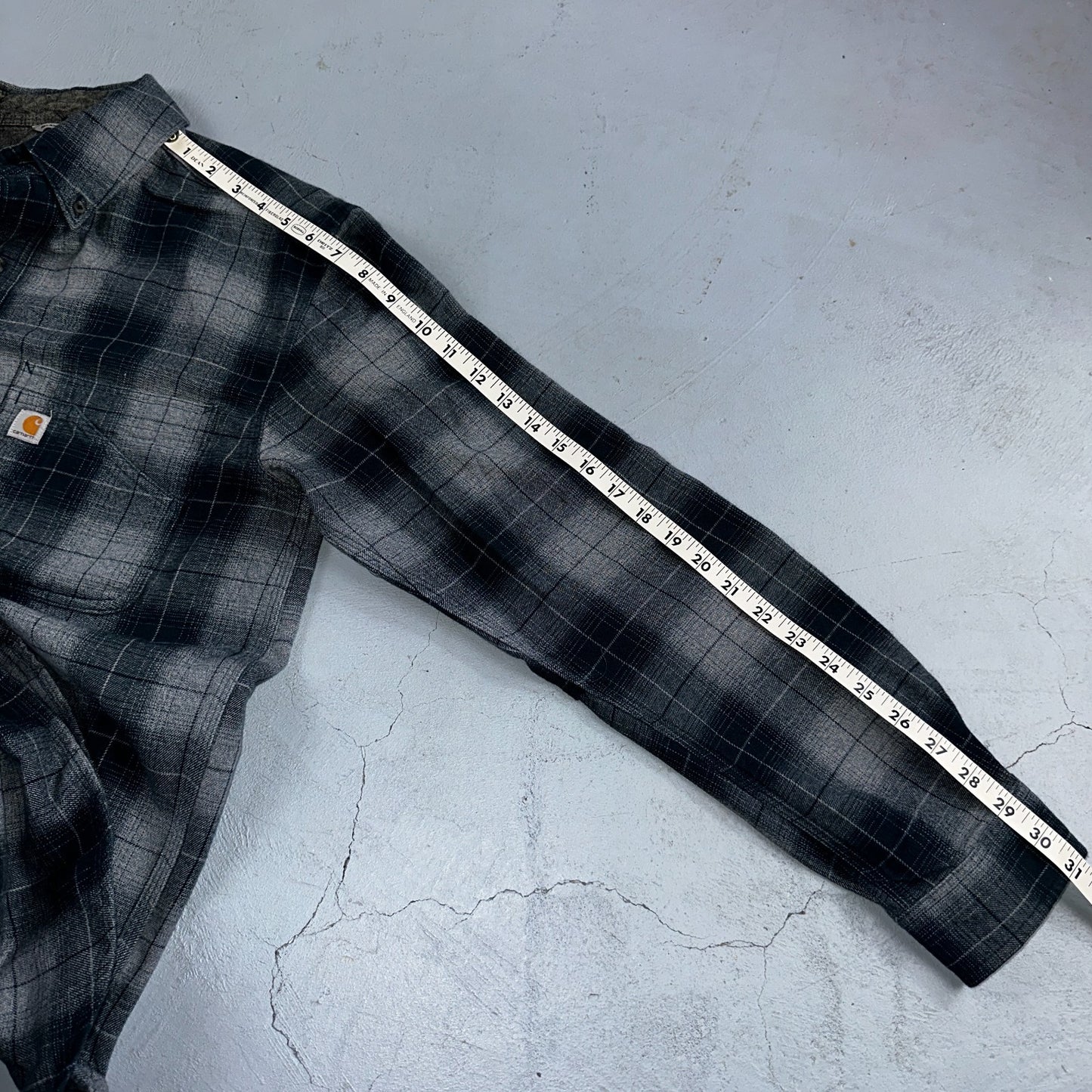 Carhartt M Regular Flannel Shirt Blue Down Grey Workwear Casual 102828 437