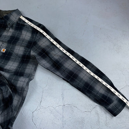 Carhartt M Regular Flannel Shirt Blue Down Grey Workwear Casual 102828 437