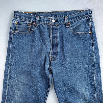 Levis 501 Y2K XX Straight Leg Jeans Blue VTG Med Wash 36x38 Act 33x33