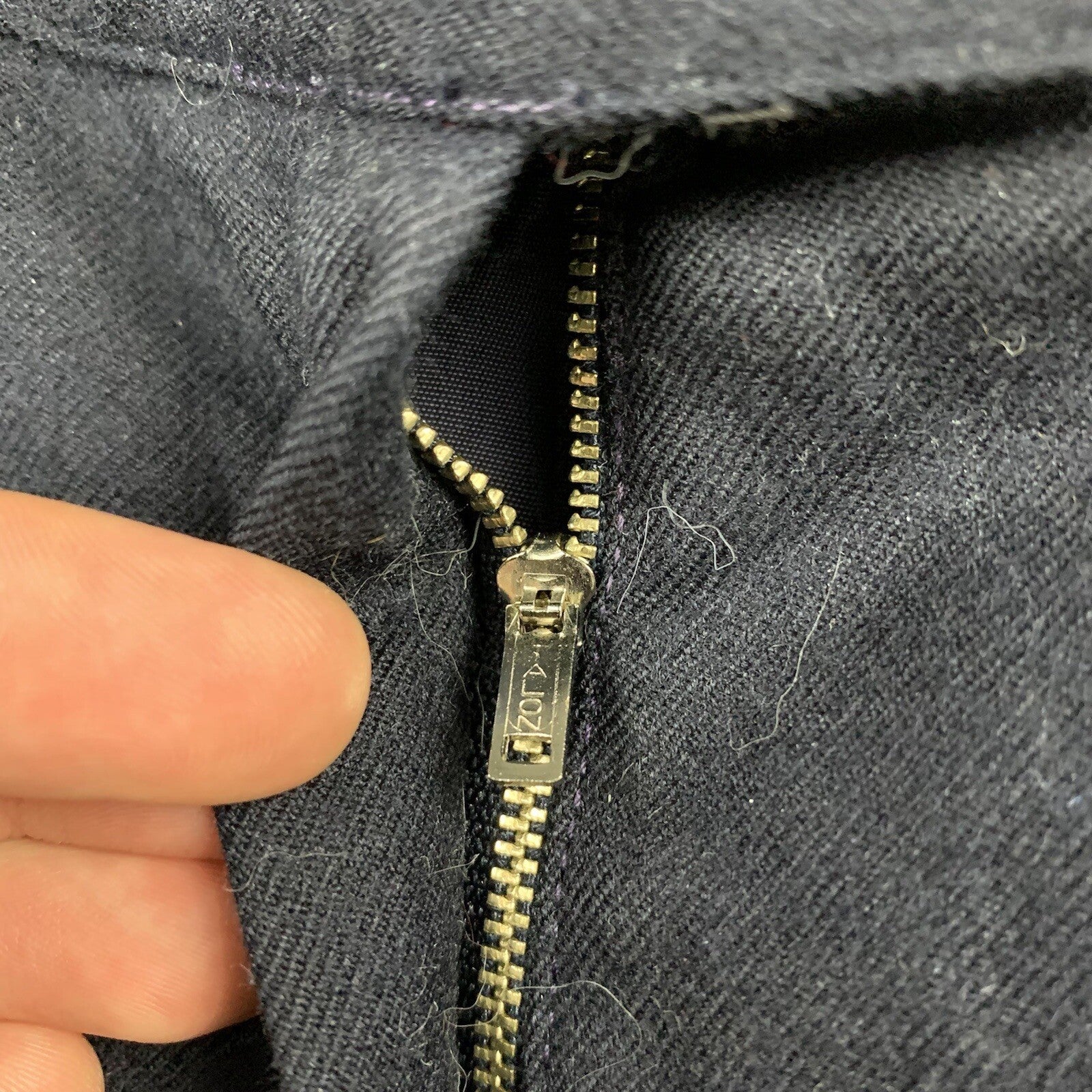 Giorgio Angelo Slacks Dress Pants Womens 12 Navy Blue Wool Vintage 70s Talon