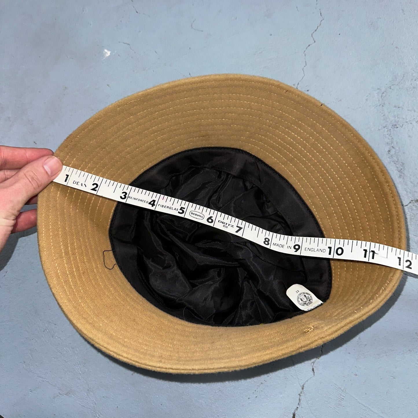 Vintage United Hatters Cap Millinery Bucket Hat Union Made Khaki 23 Rare