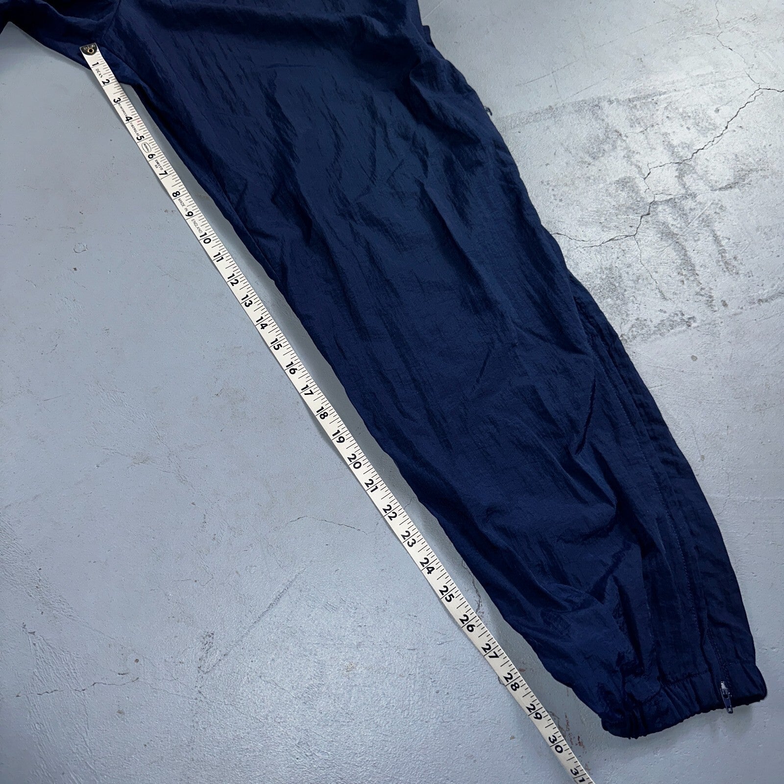 Nike VTG 90s Windbreaker Track Pants Ankle Zip Unlined Blue 1990s Essential