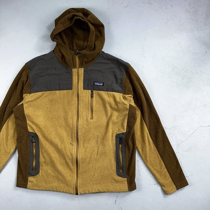 Patagonia Jacket Men's XL Tan Cedars Fleece Zip Chest Pocket Zipper Damaged