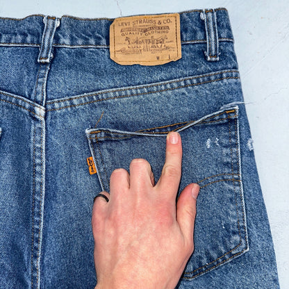 Levis 517 Vintage 80s USA Orange Tab Bootcut Flare Blue Worn Jeans Act 31x30