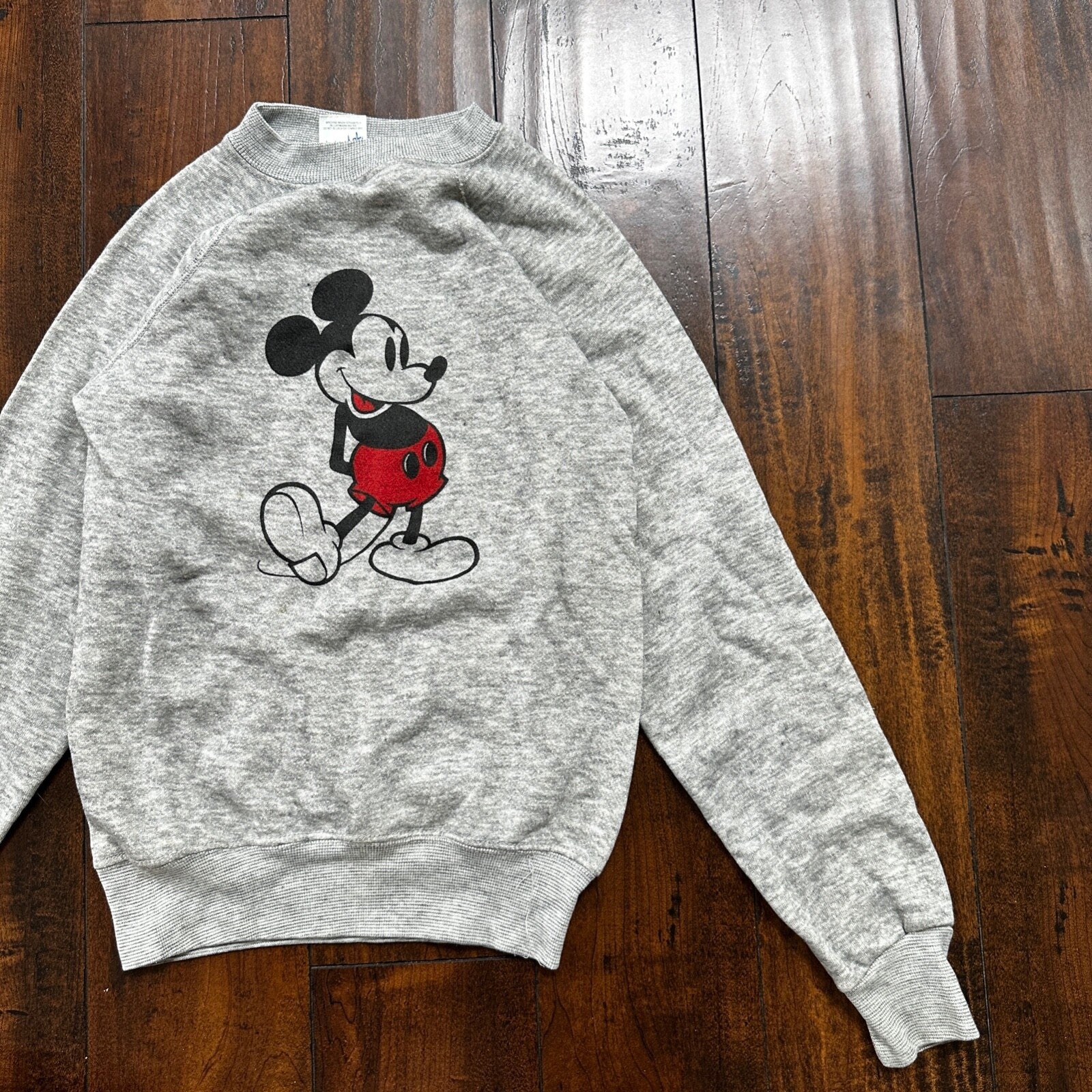 Vintage Mickey Inc Kids Grey Crewneck Sweatshirt Disney Mickey Mouse Size XL