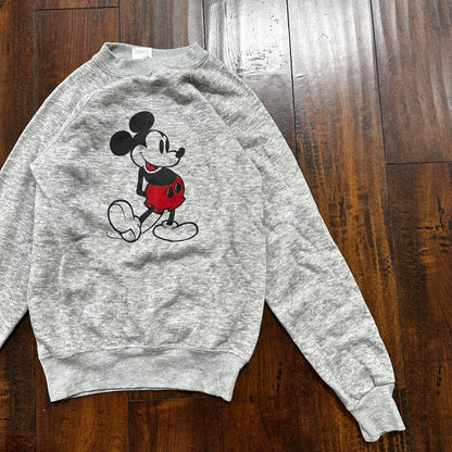 Vintage Mickey Inc Kids Grey Crewneck Sweatshirt Disney Mickey Mouse Size XL