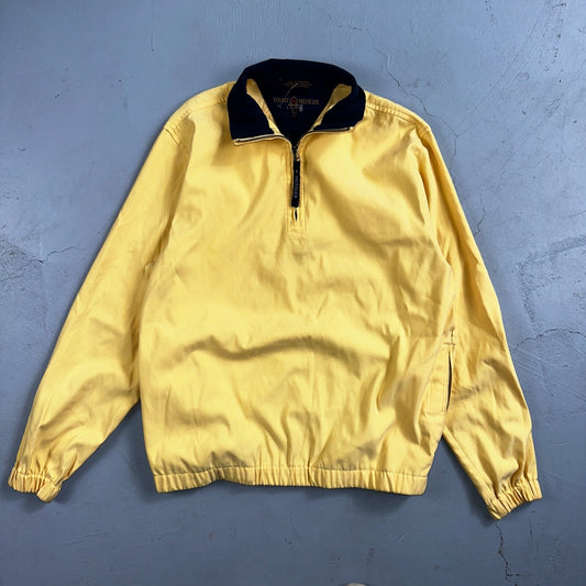 Tommy Hilfiger Golf Yellow Windbreaker Polyester Quarter Zip Pullover Small