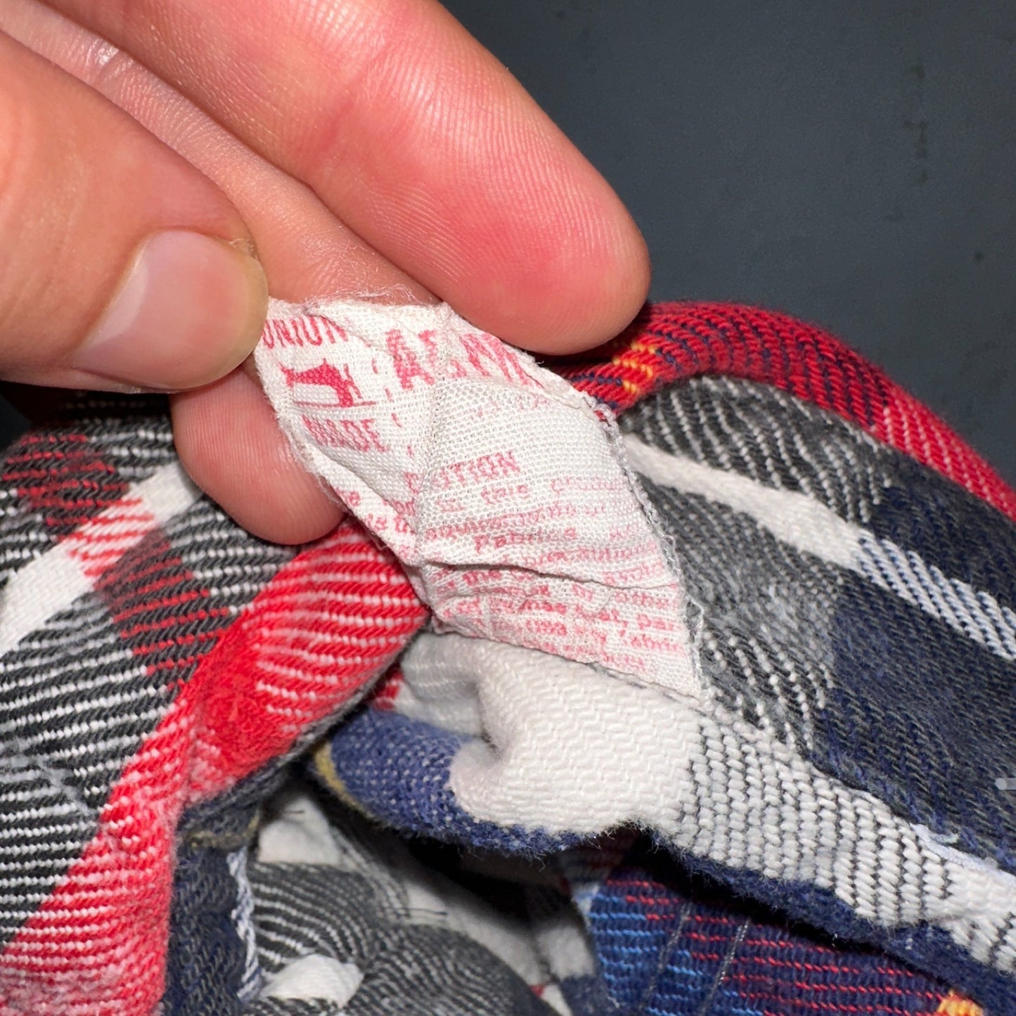 Vintage Five Brother Shirt Mens L Plaid Flannel Made in Black Red 1970s 70s