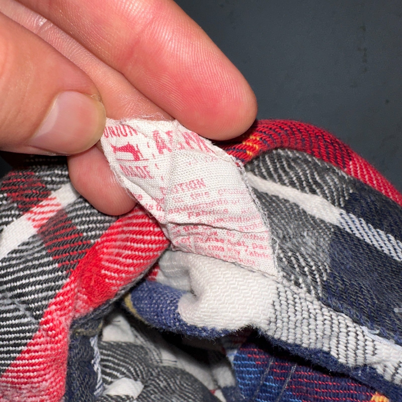 Vintage Five Brother Shirt Mens L Plaid Flannel Made in Black Red 1970s 70s