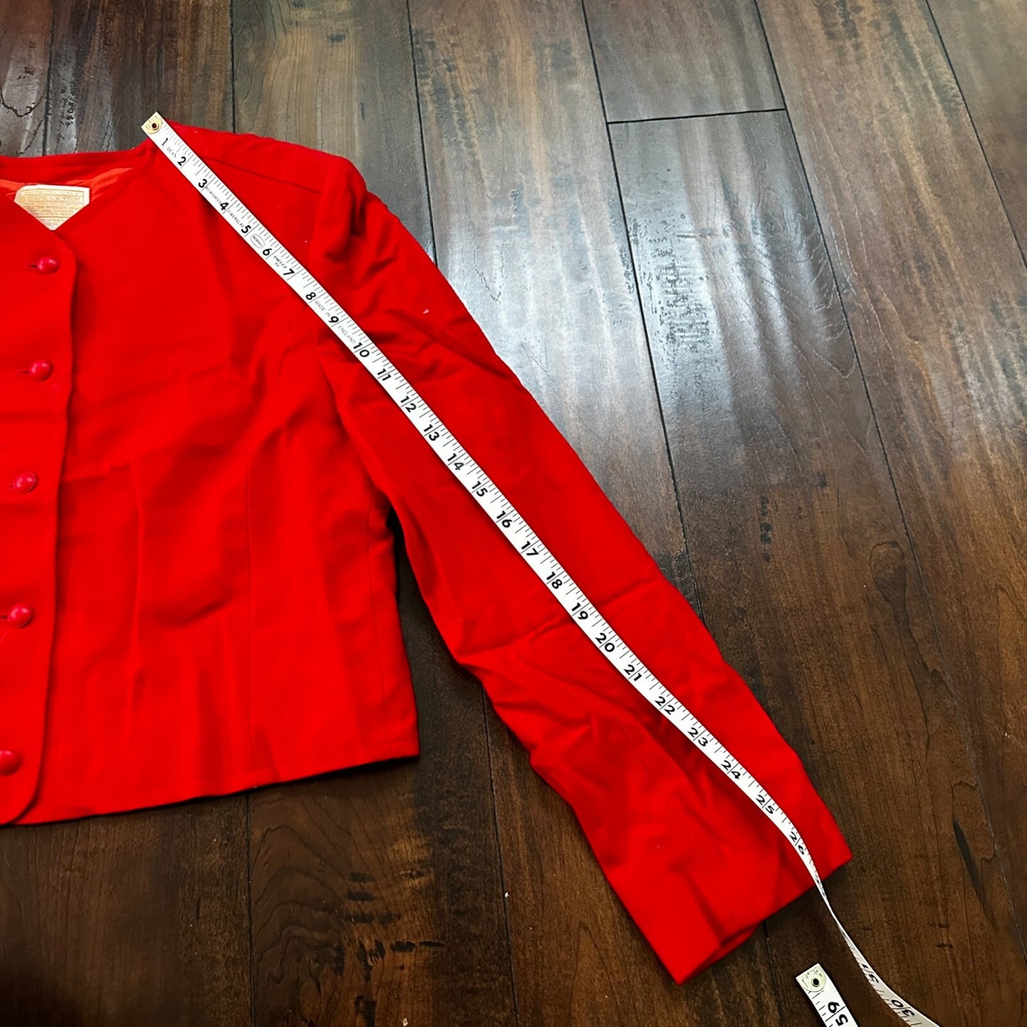 VTG Pendleton Women’s 100% Virgin Wool Red Blazer Jacket USA 80s Sweater