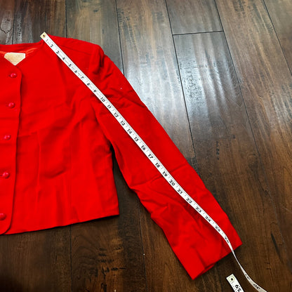 VTG Pendleton Women’s 100% Virgin Wool Red Blazer Jacket USA 80s Sweater