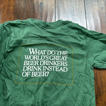 Weinhards ALE VTG T Shirt Long Sleeve Green USA Small Beer Original Hog Drinking