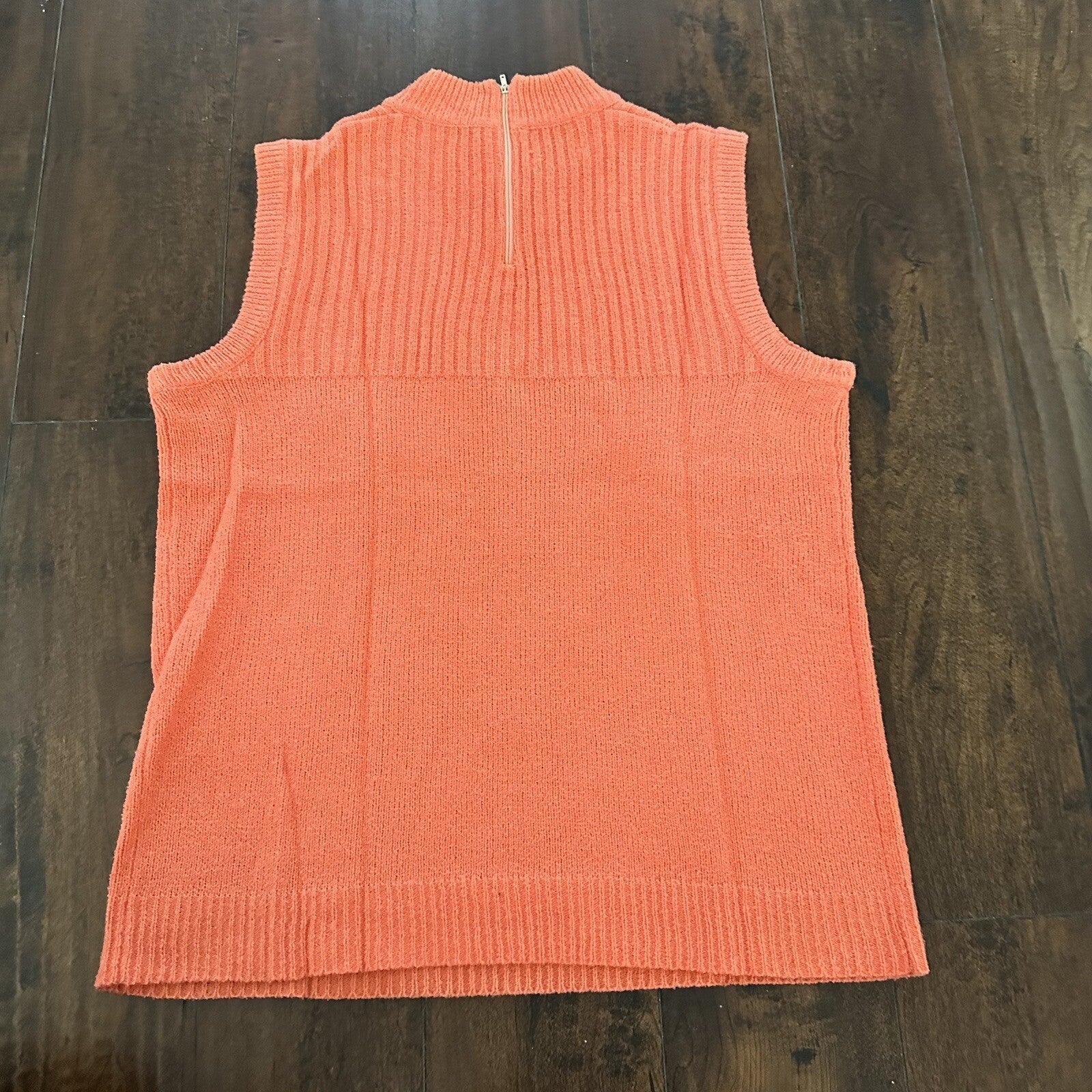 Vintage USA Rockabilly Womens Shirt Terry Cloth Orange Tank Shirt 70s 80s Cut